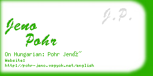 jeno pohr business card